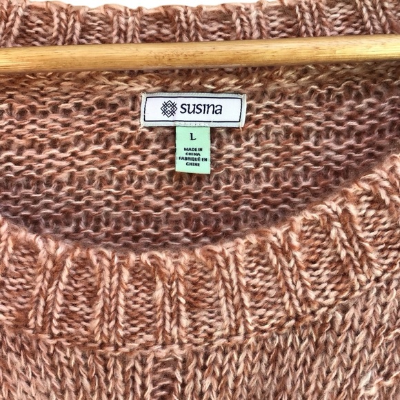 Susina Pink Tan Chunky Pullover Sweater NEW - Picture 3 of 6
